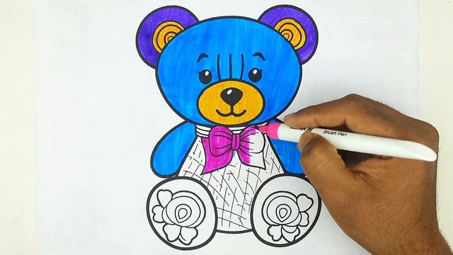 Teddy Bear Drawing, Painting, Coloring For Kids & Toddlers | Kids Art | How To Draw Teddy Bear ?