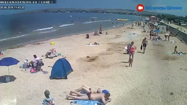 Пляж в Щёлкино, 30.06.2016 - time-lapse с камеры 5 смотреть онлайн