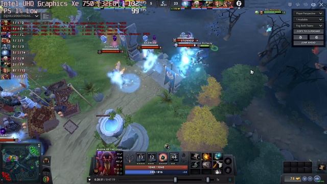 ? Intel UHD Graphics Xe 750 (32EU) - Dota 2 gameplay benchmarks (1080p) смотреть онлайн
