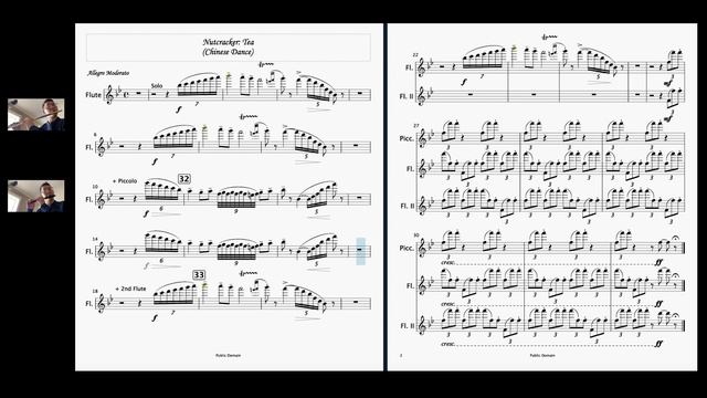 Nutcracker Chinese Dance flute and piccolo смотреть онлайн