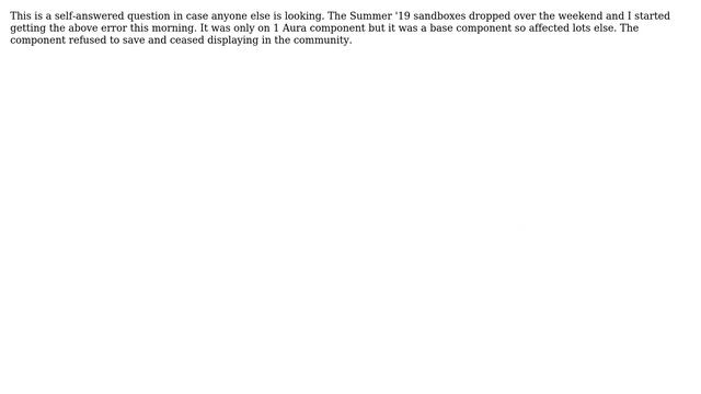 Salesforce: Summer '19 Sandbox error: String index out of range: 0: Source (2 Solutions!!) смотреть онлайн