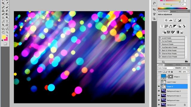 Make abstract bokeh background on adobe Photoshop смотреть онлайн