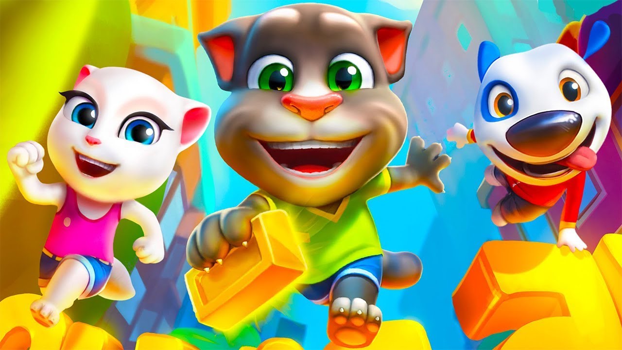 ГОВОРЯЩИЙ ТОМ БЕГ ЗА ЗОЛОТОМ мультик ИГРА для ДЕТЕЙ говорящий КОТЕНОК АБИ играет #57 смотреть онлайн