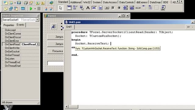Server Socket и ClientSocket в Delphi7 смотреть онлайн