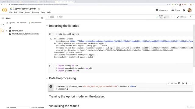 Apriori in Python Step 2 lecture #75 смотреть онлайн