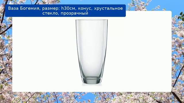 Ваза Богемия, размер: h30см, конус, хрустальное стекло, прозрачный смотреть онлайн