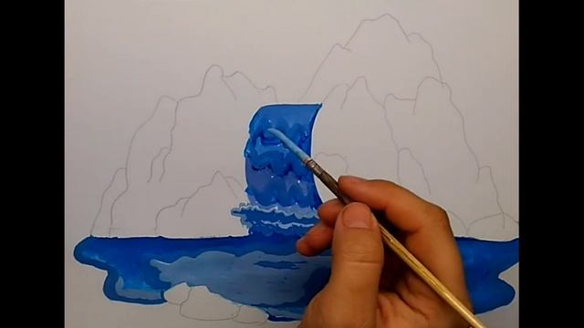 Как нарисовать водопад - давно я так не косячила :)) смотреть онлайн