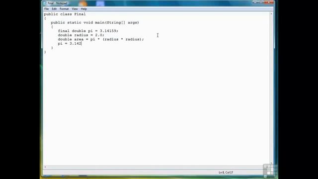 Lesson 06 - 03 What is Final Variable in Java смотреть онлайн