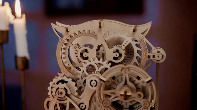 ROKR Awesome Owl Clock LK503 3D Wooden Mechanical Model смотреть онлайн