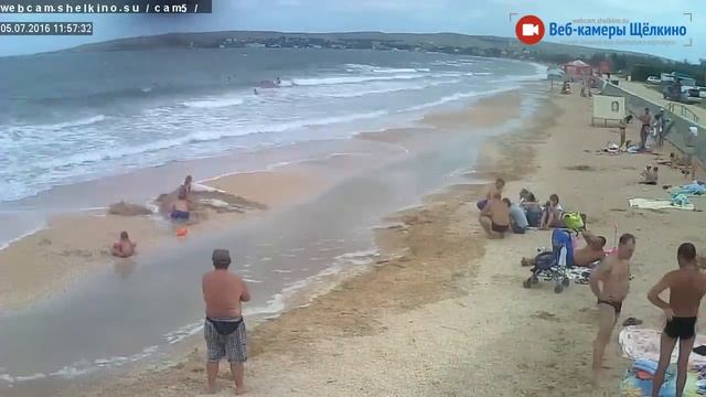 Пляж в Щёлкино, 05.07.2016 - time-lapse с камеры 5 смотреть онлайн