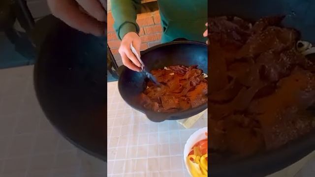 Готовим вкуснейшую говяжью печень в казане!