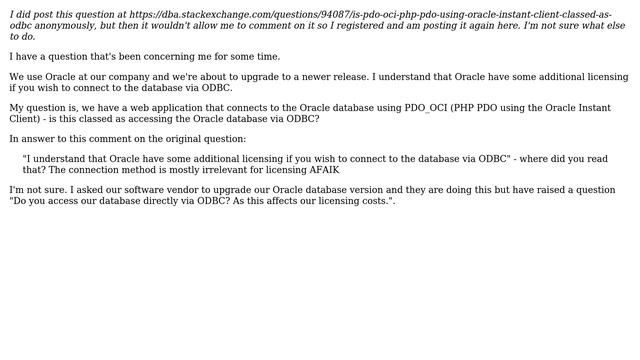 Databases: Is PDO_OCI classed as ODBC? смотреть онлайн