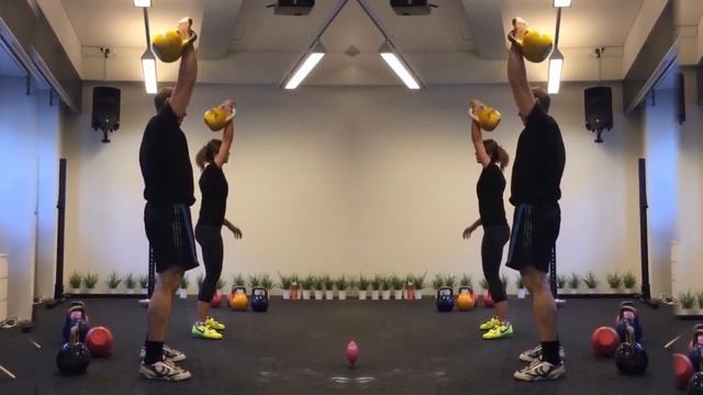 Ivan Denisov and Ksenia Dedyukhina - synchronous 16 kg kettlebell snatch смотреть онлайн