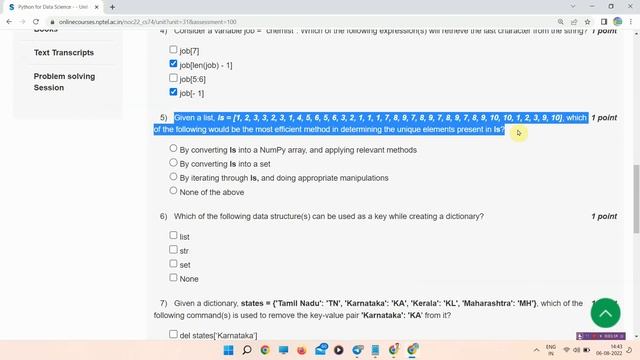 NPTEL Python for Data Science Assignment 2 Answers [July 2022} | Unique Jankari смотреть онлайн