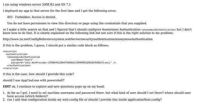 Anonymous Authentication ＜anonymousAuthentication＞ / 403 - Forbidden: Access is denied смотреть онлайн