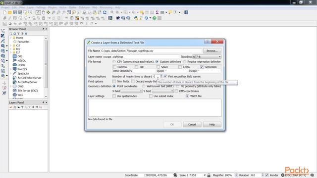Working with QGIS : Creating Points from Coordinate Data | packtpub.com смотреть онлайн