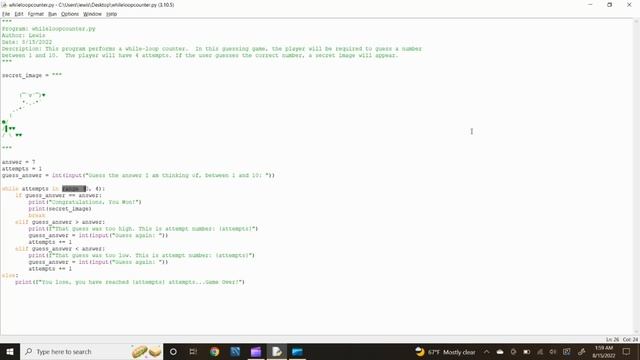 Python While Loop Counter - Guessing Game смотреть онлайн