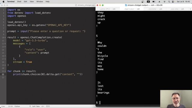 How to Print ChatGPT API Response Output as a Stream: An Example in Python смотреть онлайн