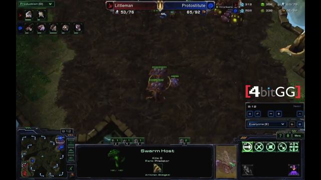 [4bitGG] Match Replay: Starcraft 2, PvZ. Littleman vs Protostitute смотреть онлайн