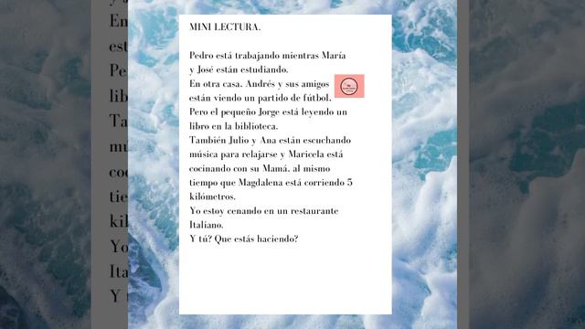 Spanish short reading. Present progressive. смотреть онлайн