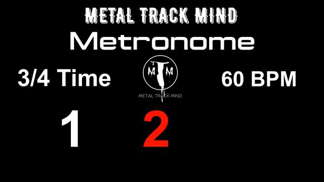 Metronome 3/4 Time 60 BPM visual numbers смотреть онлайн