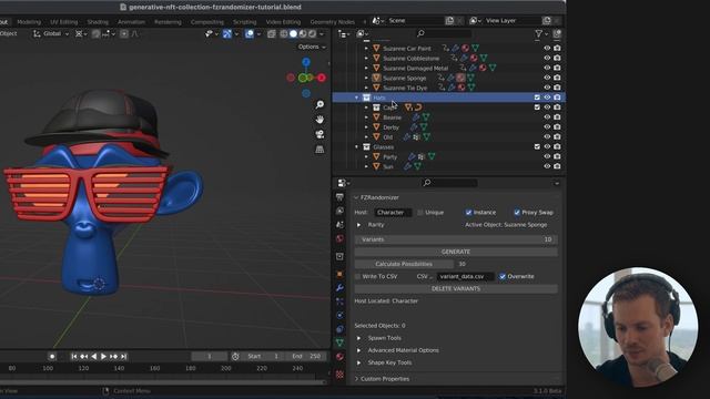 Blender Tutorial - Generative 3D NFT Collections with FZRandomizer смотреть онлайн