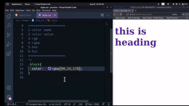 #36- Web Development | Color Property | RGBA | Learn CSS in Hindi смотреть онлайн