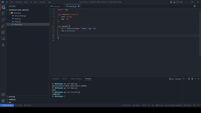 Go Composite Types (Map, Struct) , Print Struct Variants | Golang 101 Tutorial смотреть онлайн