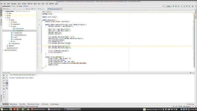 Урок по Java 108: Swing 13: Menu смотреть онлайн