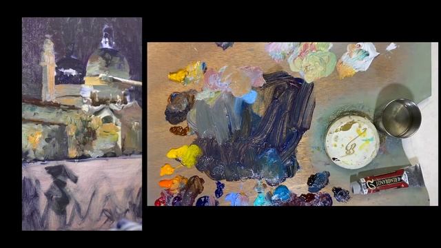 Венеция. Ночной этюд. 60х40. Художник Максим Сидоренко. смотреть онлайн