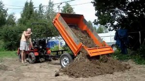беларус132 с самосвальным прицепом уралец