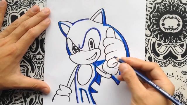 Como Dibujar A Sonic | How To Draw Sonic | Colores De Madera | Como Desenhar O Sonic