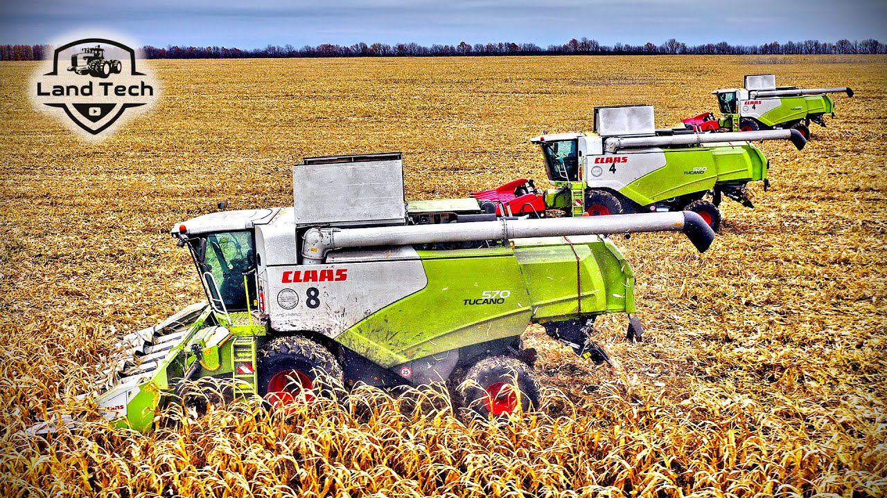 КОМБАЙНЫ ОДИНАКОВЫЕ, А ЖАТКИ - НЕТ! Уборка кукурузы! Tucano 570, CLAAS CORIO, GERINGHOFF и DYNO! смотреть онлайн