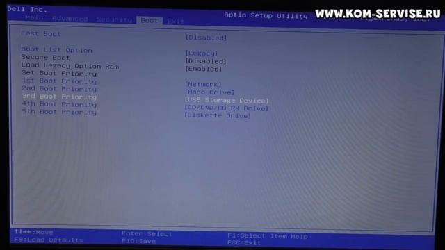 Настройка BIOS ноутбука DELL Inspiron 15, для установки WINDOWS 7 или 8 с флешки или диска смотреть онлайн