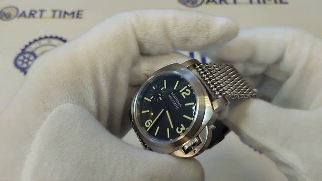 Марьяж механических часов Молния 3602 Panerai Marina Militare на стальном плетёном браслете смотреть онлайн