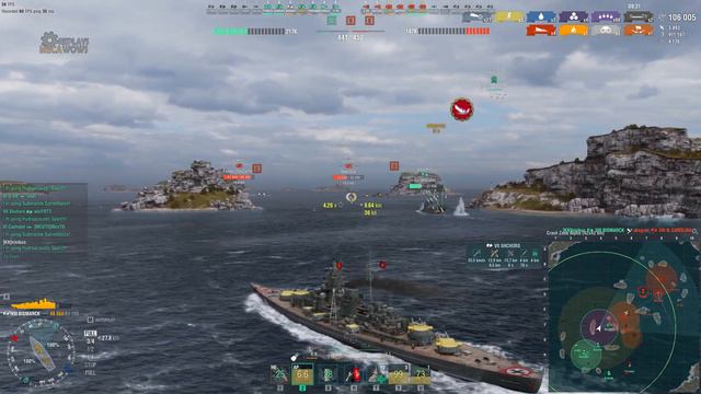Bismarck 7 Kills & 169k Damage | World of Warships Gameplay смотреть онлайн