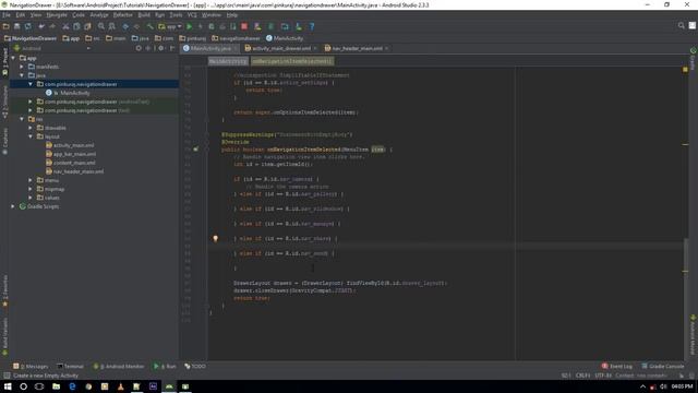 How to create Navigation Drawer in Android using Android Studio | Trapcode | Hindi смотреть онлайн