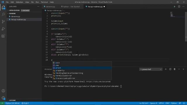 Python dili ile Visual Studio Code' da hesap makinesi yapımı. смотреть онлайн