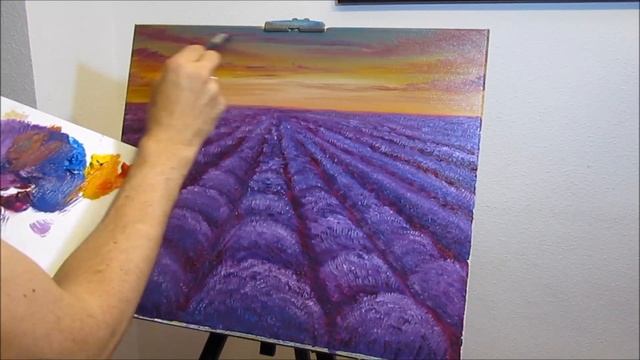 Cómo PINTAR CAMPO DE LAVANDA ? al óleo | Parte 2 смотреть онлайн