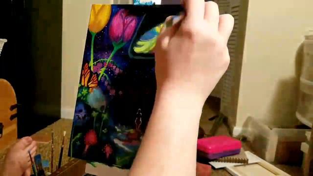 "Alice's Night" acrylic painting timelapse смотреть онлайн