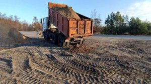 Разгрузка самосвала маз 6501