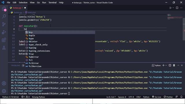 Curso Python Tkinter - Botão Tkinter, com exemplo prático смотреть онлайн