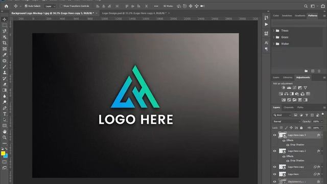 3D Logo Mockup on Black Wall Tutorial using Adobe Photoshop смотреть онлайн