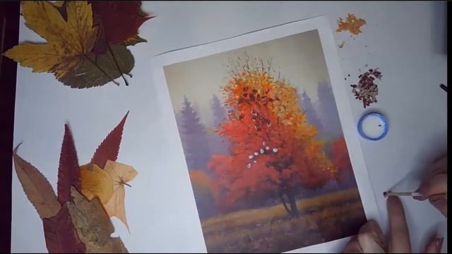 Флористическая аппликация "Осеннее дерево" смотреть онлайн