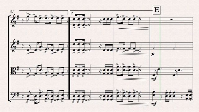 Back in Black String Quartet Sheet Music Cover ACDC смотреть онлайн