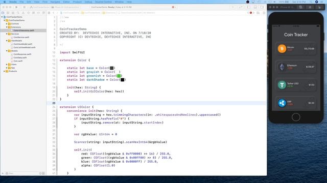 CoinTracker App Using SwiftUI and Combine Framework 4/5: ViewModels смотреть онлайн