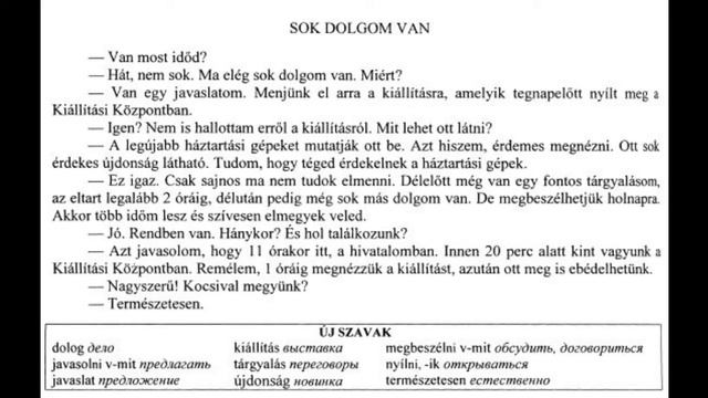 Венгерский язык Урок 93 - "Sok dolgom van - У меня много дел" смотреть онлайн