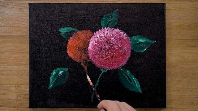 Easy Hydrangea Acrylic Painting / Cotton Swabs Painting Technique #486 смотреть онлайн
