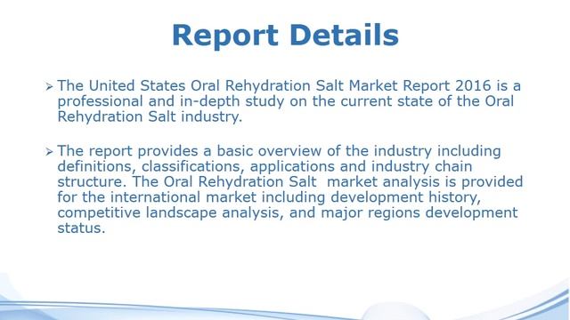 United States Oral Rehydration Salt Market Manufactures and Key Statistics Analysis 2016 смотреть онлайн