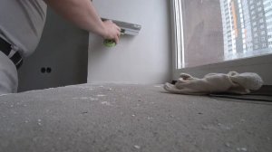 Шпаклевка оконных откосов, подготовка к покраске